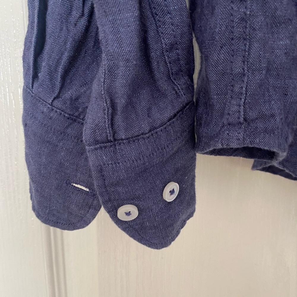 Porter & Ash 100% Linen Button Down Size Small Color Blue - Picture 6 of 7